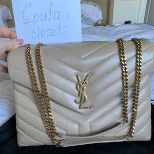 YSL saint laurent bag LouLou medium beige